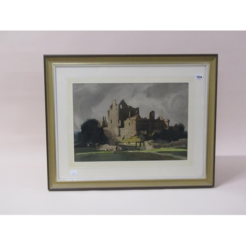 1234 - JOHN MACE - CRAIG MILLAR CASTLE, SIGNED WATERCOLOUR, F/G, 35CM X 51CM