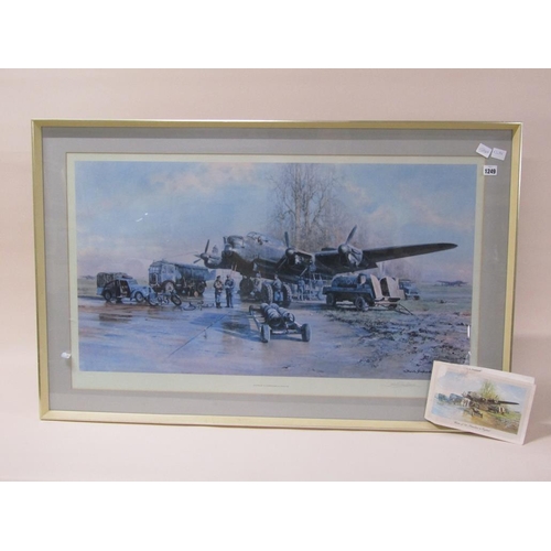 1249 - DAVID SHEPHERD - WINTER OF 43, COLOURED PRINT, FRAMED, 53CM X 96CM