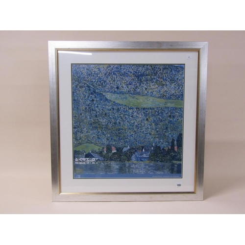 1251 - GUSTAV KLINT - UNTERACH AN ATTERSEE, F/G, COLOURED PRINT, 60CM X 57CM