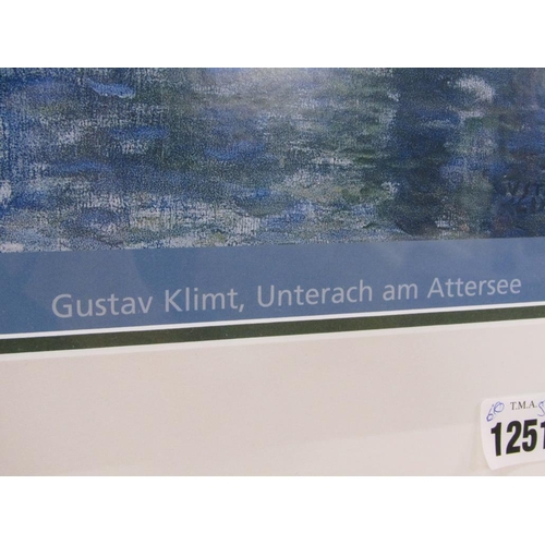 1251 - GUSTAV KLINT - UNTERACH AN ATTERSEE, F/G, COLOURED PRINT, 60CM X 57CM