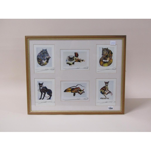 1254 - CATGRAFIKA BY MIKE MARGOLIS INSPIRED BY THE CATS MUSICAL, SIGNED, EACH PANEL 16CM X 10CM