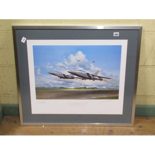 1261 - FRANK WOOTTON - TORNADO F3 AIRCRAFT RAF CONIGSBY, F/G, 49CM X 59CM; T.S.R .2 BY ALBERTS, PRINT, 40CM... 