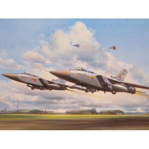 1261 - FRANK WOOTTON - TORNADO F3 AIRCRAFT RAF CONIGSBY, F/G, 49CM X 59CM; T.S.R .2 BY ALBERTS, PRINT, 40CM... 