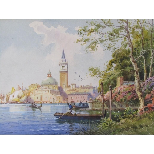 1267 - J.D BELL 1939 - VENETIAN SCENE WITH ST MARKS IN BACKGROUND, SIGNED WATERCOLOUR, FRAMED, 25CM X 37CM