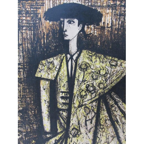 1271 - LENARD BUFFET 60 - SPANISH BULL FIGHTER, PRINT ON BOARD WITH PRINTED SIGNATURE. 65CM X 47CM