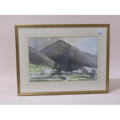 1275 - ALWYN CRAWSHAW - HOMESTEAD IN THE HIGHLANDS, SIGNED WATERCOLOUR, F/G, 35CM X 52CM