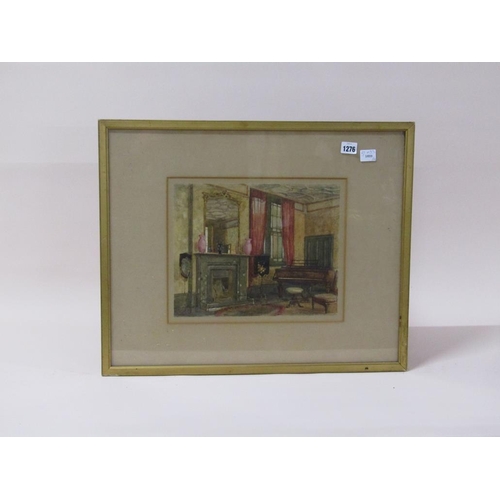 1276 - FRED BROWN - EARLY 20C INTERIOR SCENE, WATERCOLOUR, F/G, 27CM X 33CM