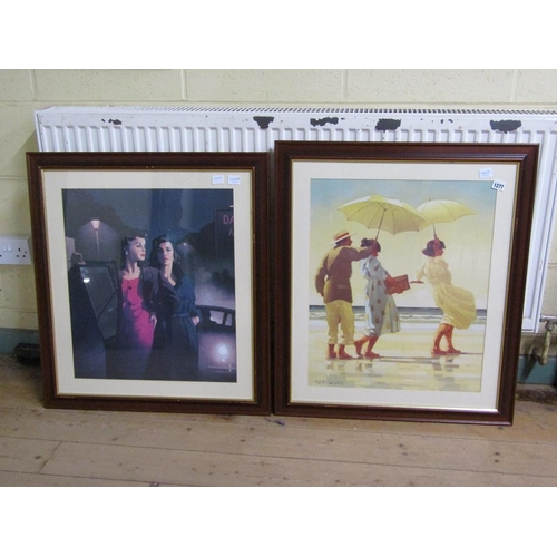 1277 - THREE F/G VETRIANO PRINTS - ALL APPROX 47CM X 85CM