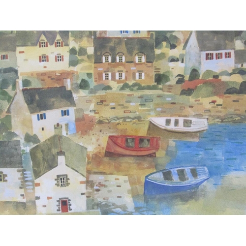 1280 - TWO FRAMED COLOURED PRINTS BY TAYLOR - BRETON HOUSES & BRETON HARBOUR