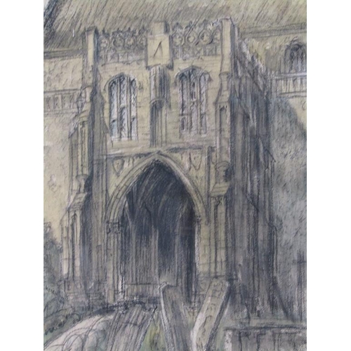 1285 - COURTNEY BRETON 69 - THE SOUTHERN PORT OF A CATHEDRAL, F/G, 44CM X 32CM