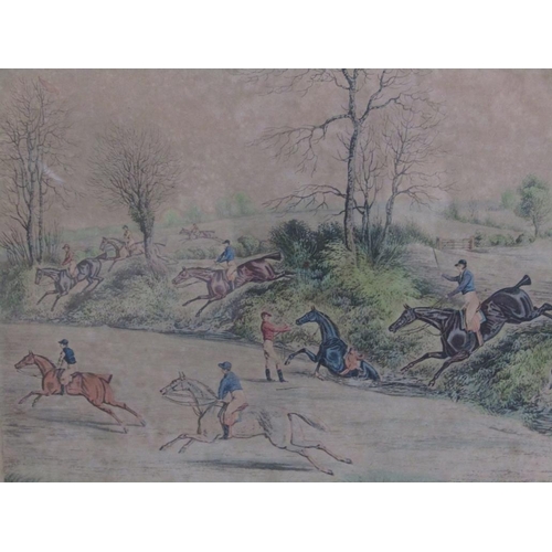 1286 - SERIES OF FOUR 19C F/G COLOURED PRINTS - ST ALBANS GRAND STEPLE CHASE, EACH F/G, 35CM X 45CM