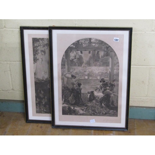 1287 - PAIR OF LATE 19C/EARLY 20C B&W ARTIST PROOF PRINTS - BY GERVAIS, EACH 56CM X 39CM