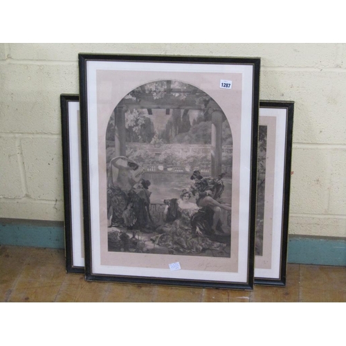 1287 - PAIR OF LATE 19C/EARLY 20C B&W ARTIST PROOF PRINTS - BY GERVAIS, EACH 56CM X 39CM