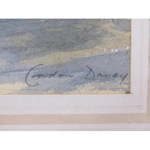 1289 - GORDON DAVEY - DORDOGNE, SIGNED AND TITLED WATERCOLOUR, F/G, 34CM X 38CM