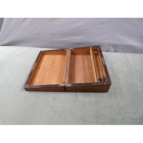 1363 - 19C PEARL INLAID ROSEWOOD BOX, 35CM W