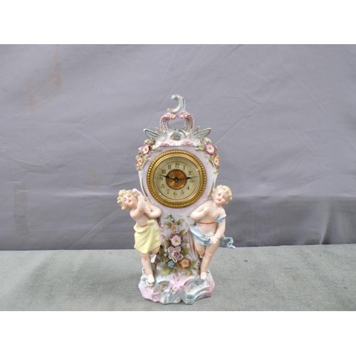 1486 - EARLY 20C CONTINENTAL FIGURATIVE CLOCK, 23CM H