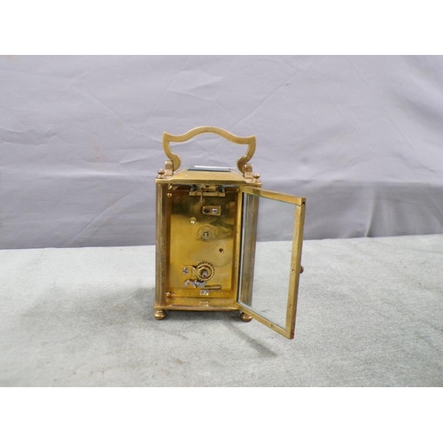 1488 - BRASS CARRIAGE CLOCK IN CASE, 14CM H