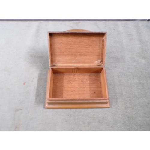 1490 - EARLY 20C COPPER CIGARETTE BOX, 17CM W