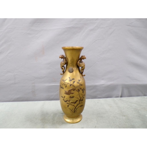 1498 - ORIENTAL BRONZED VASE, 13CMH