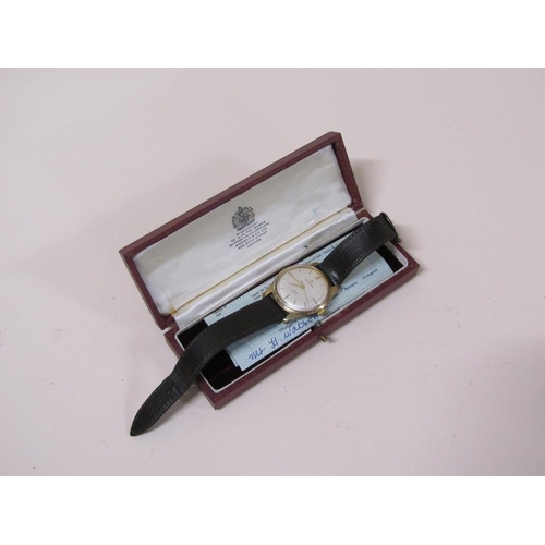 1503 - 9CT GOLD JAEGER LECOULTRE FOR ASPREY GENTS AUTOMATIC WRISTWATCH WITH ORIGINAL BOX AND GUARANTEE, PRE... 