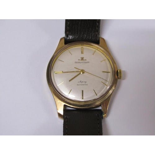 1503 - 9CT GOLD JAEGER LECOULTRE FOR ASPREY GENTS AUTOMATIC WRISTWATCH WITH ORIGINAL BOX AND GUARANTEE, PRE... 