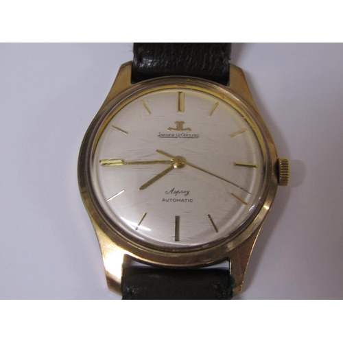 1503 - 9CT GOLD JAEGER LECOULTRE FOR ASPREY GENTS AUTOMATIC WRISTWATCH WITH ORIGINAL BOX AND GUARANTEE, PRE... 