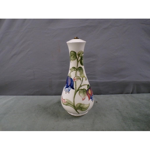 1822 - MOORCROFT FUSHIA LAMP BASE, A/F, 32CM H