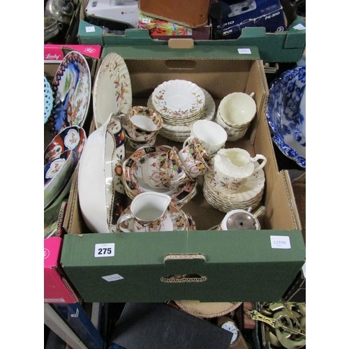 275 - BOX OF TEAWARES TO INCL EDWARDIAN