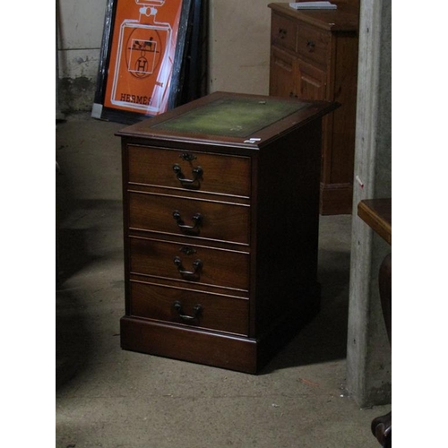 662 - REPRO MAHOGANY LEATHER TOP FILING CABINET