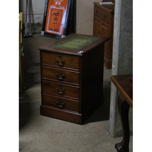 662 - REPRO MAHOGANY LEATHER TOP FILING CABINET