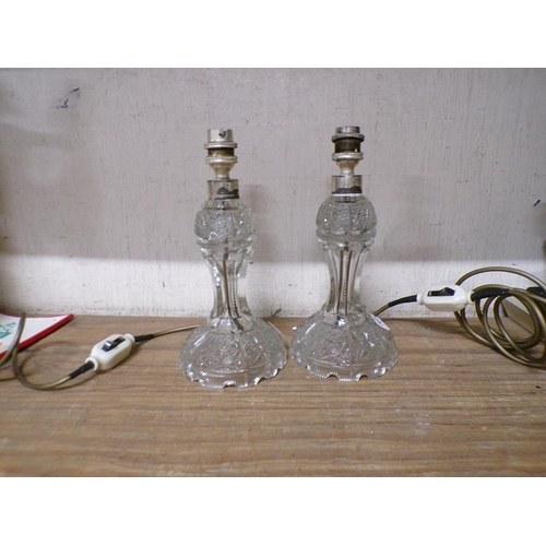 107 - TWO CRYSTAL TABLE LAMPS