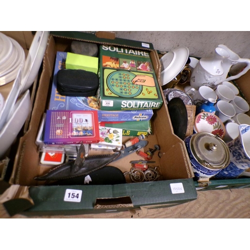 154 - BOX OF VINTAGE GAMES AND TOYS ETC
