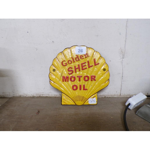 26 - REPRO CAST METAL SHELL SIGN