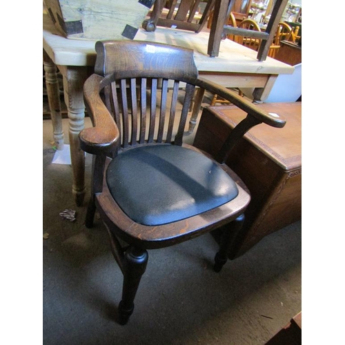 534 - EDWARDIAN OAK TUB CHAIR