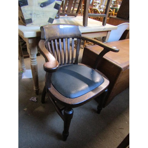 534 - EDWARDIAN OAK TUB CHAIR