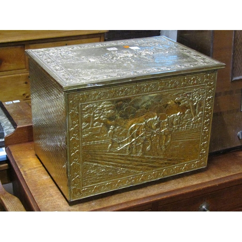 550 - BRASS BOUND COAL BOX