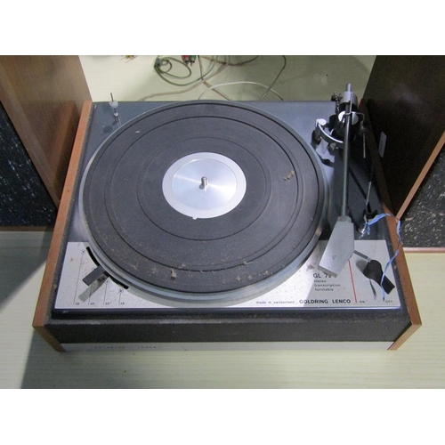 574 - GOLDRING LENCO TURNTABLE AND TWO SPEAKERS