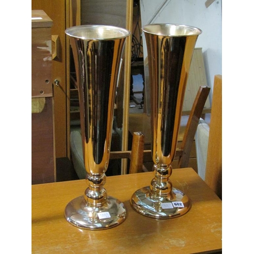 602 - TWO BRASS VASES