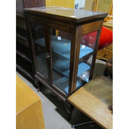 606 - MAHOGANY DISPLAY CABINET