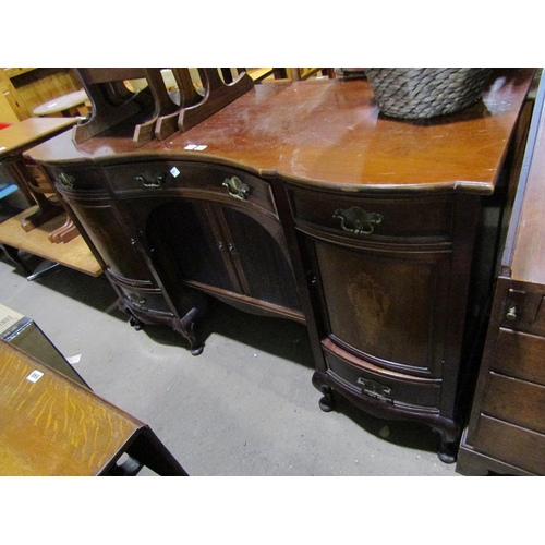 609 - EDWARDIAN SERPENTINE FRONTED SIDEBOARD