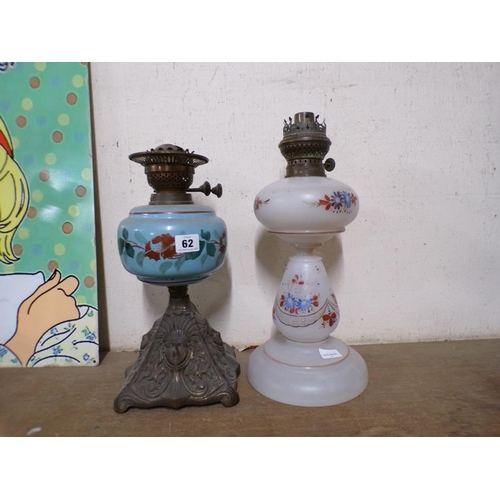 62 - TWO VICTORIAN OIL LAMPS