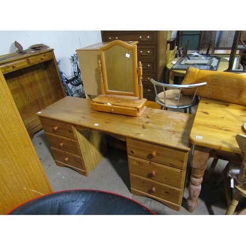 628 - PINE DRESSING TABLE AND A SWING MIRROR