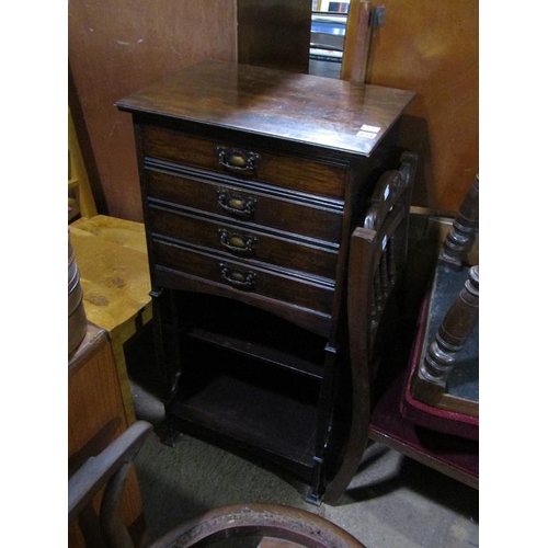 634 - EDWARDIAN MUSIC CABINET