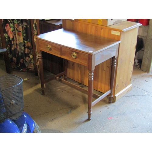 739 - 19C MAHOGANY TWO DRAWER SIDE TABLE