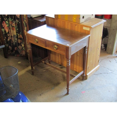 739 - 19C MAHOGANY TWO DRAWER SIDE TABLE