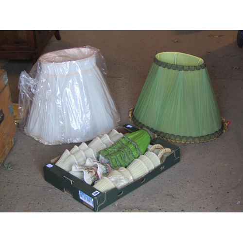 740 - BOX OF LAMP SHADES ETC