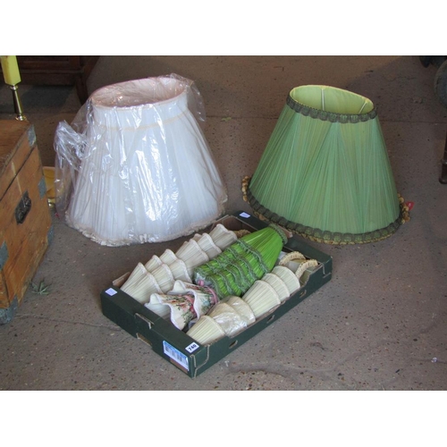 740 - BOX OF LAMP SHADES ETC