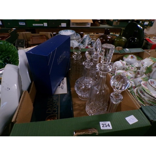 254 - CRYSTAL GLASS AND DECANTERS