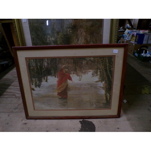 257 - QTY OF FRAMED PICTURES AND PRINTS, OIL ON BOARD