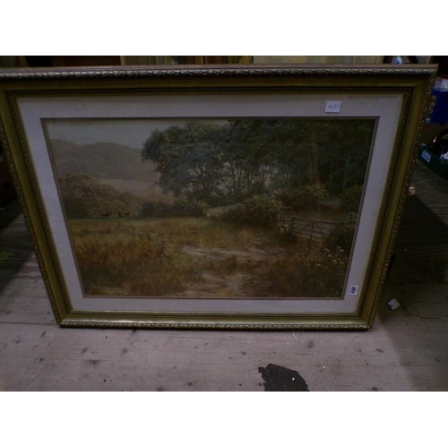 257 - QTY OF FRAMED PICTURES AND PRINTS, OIL ON BOARD